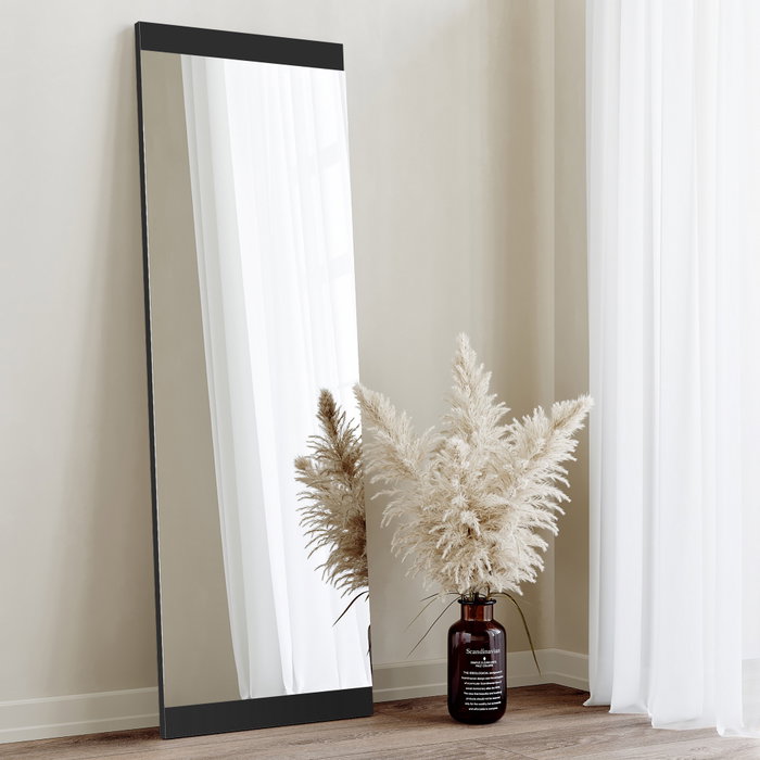 Hanah Home Espejo Decorativo Basic Negro 40x120 cm MDF